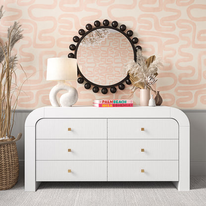 Hump 6 Drawer White Dresser Sideboard With Drawers