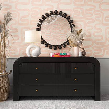 Hump 6 Drawer Black Dresser Sideboard With Drawers