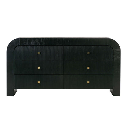 Hump 6 Drawer Black Dresser Sideboard With Drawers