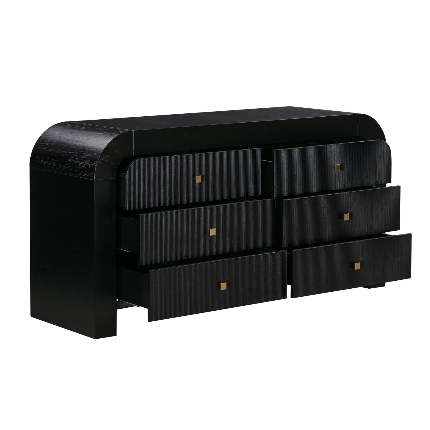 Hump 6 Drawer Black Dresser Sideboard With Drawers