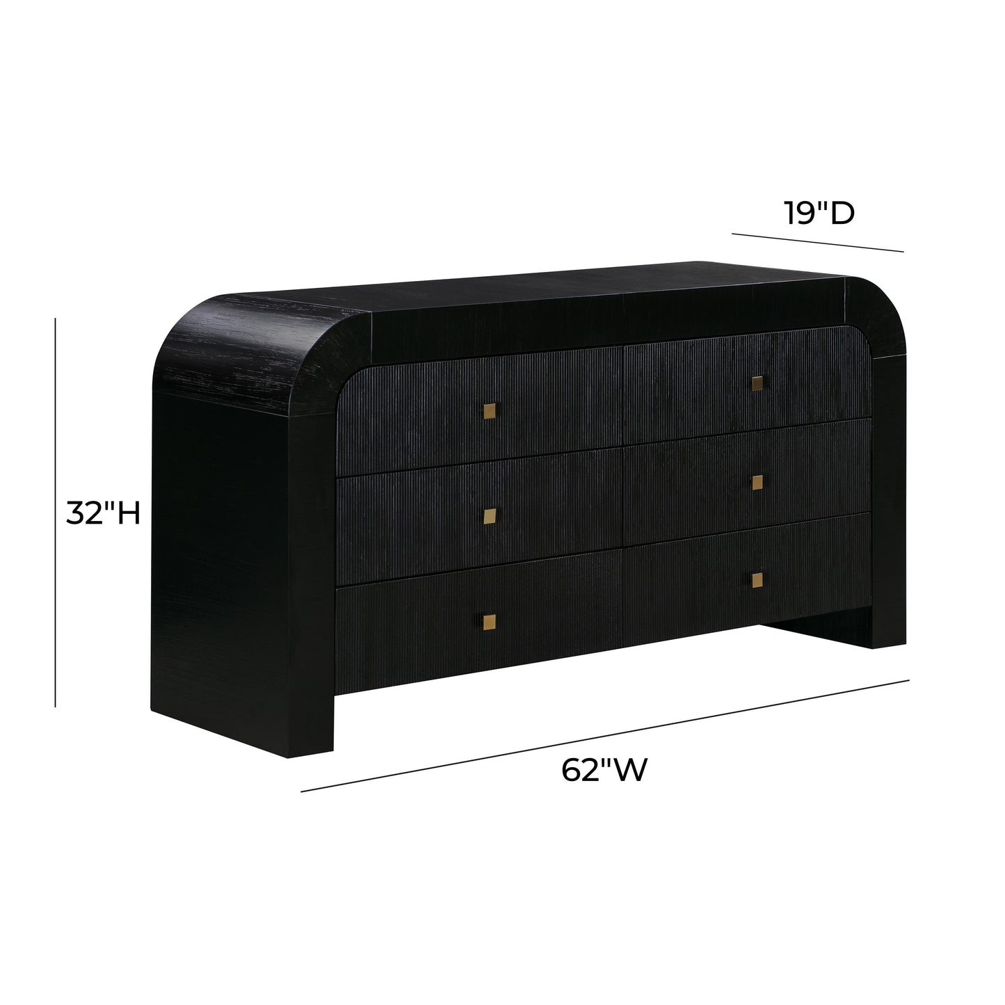 Hump 6 Drawer Black Dresser Sideboard With Drawers