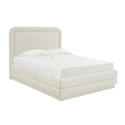 Briella Cream Velvet Bed in King Size