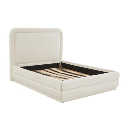 Briella Cream Velvet Bed in King Size