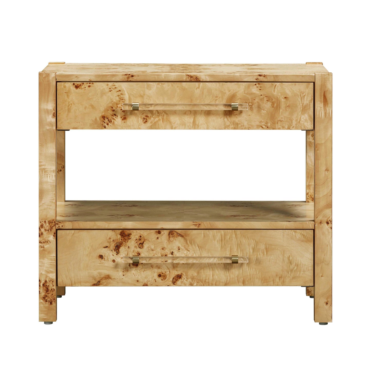 Brandyss Natural Burl Nightstand Bedside Table