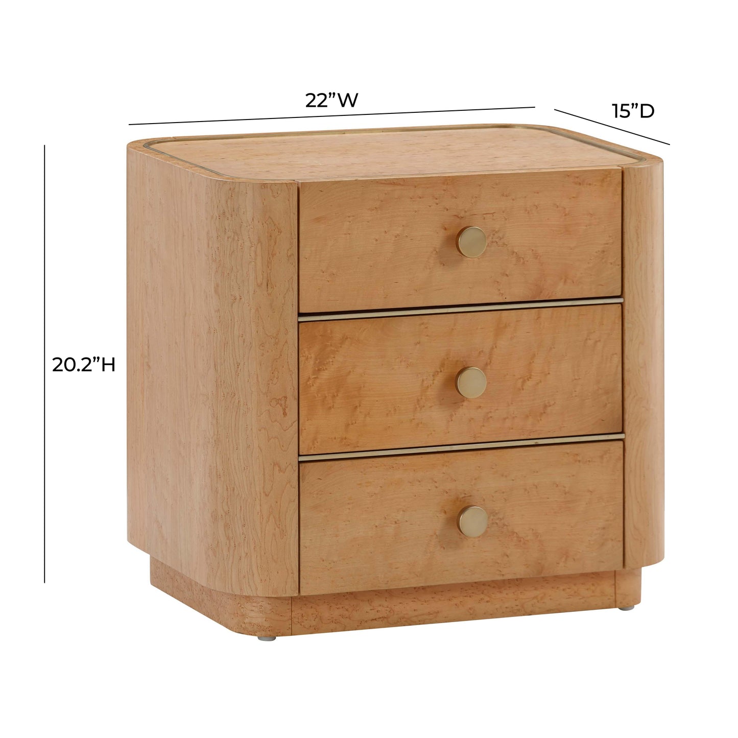 Abigail Natural Birdseye Maple Nightstand