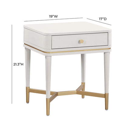 Julieta Cream Nightstand Side Table