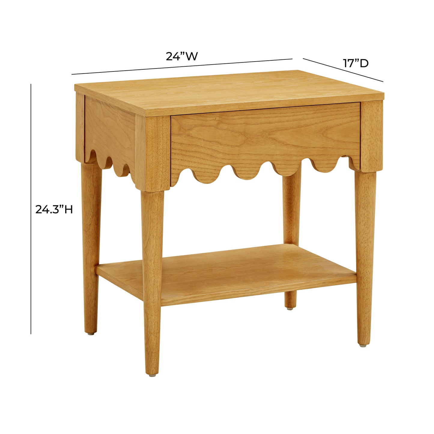 Oodle Natural Ash Nightstand Side Table