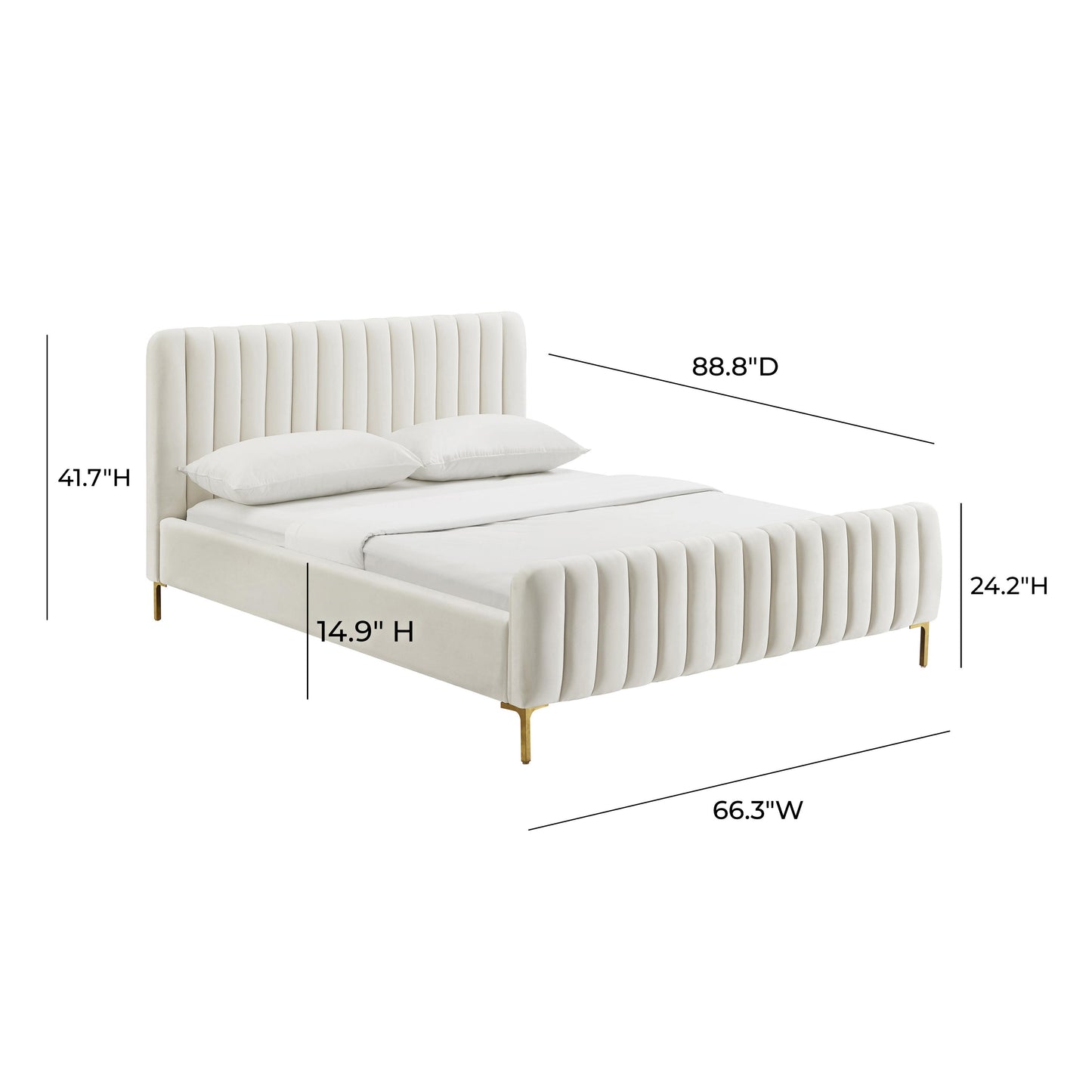 Angela Cream Bed in King Size