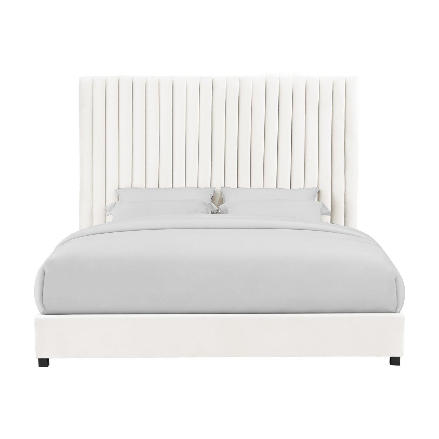 Arabelle White Velvet Bed in Super King Size