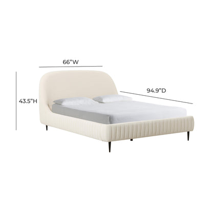 Denise Cream Boucle Bed in King Size