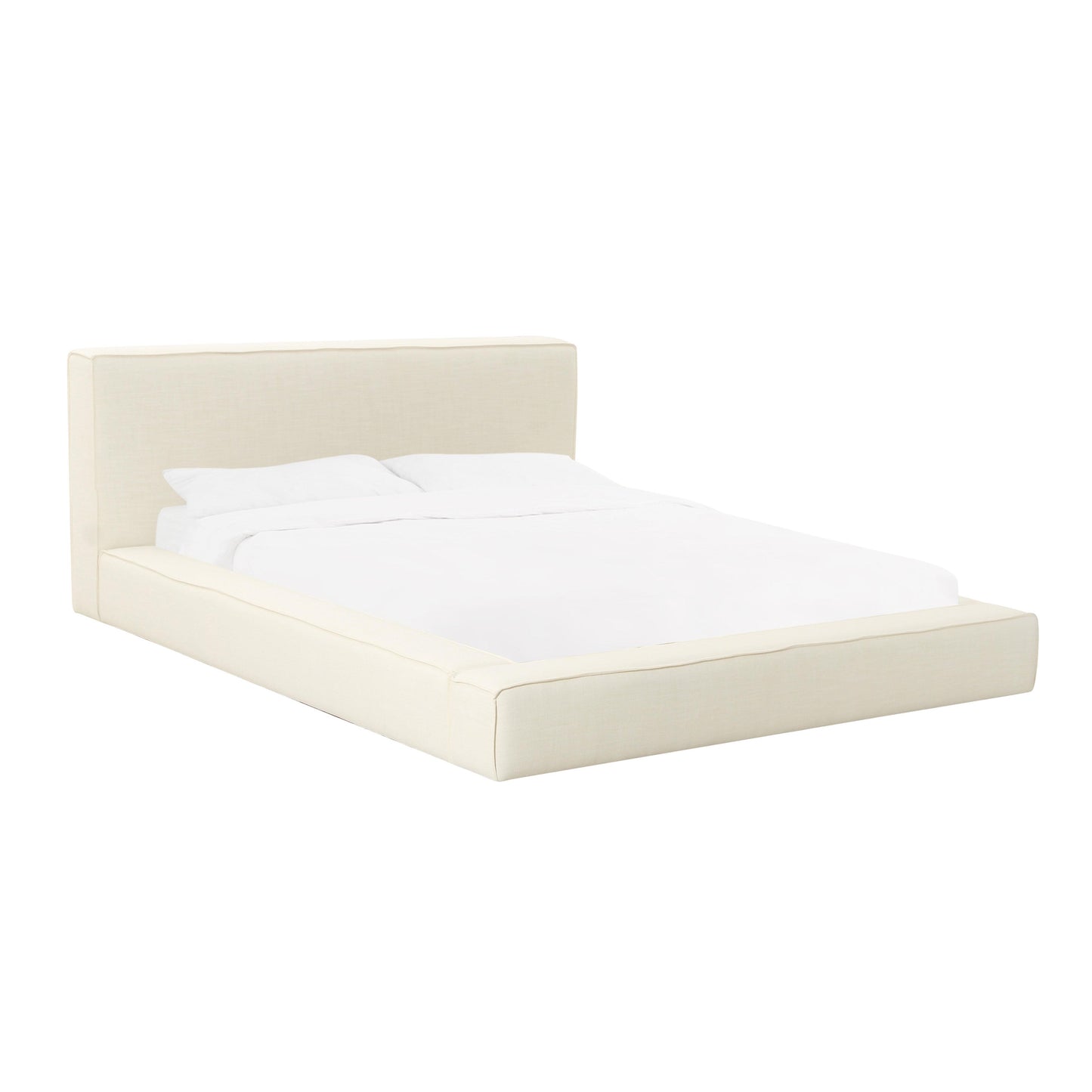 Olafur Cream Linen King Size Bed