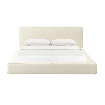 Olafur Cream Linen King Size Bed