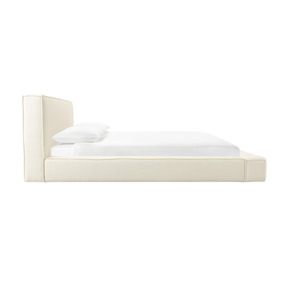 Olafur Cream Linen King Size Bed