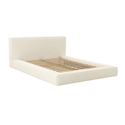 Olafur Cream Linen King Size Bed