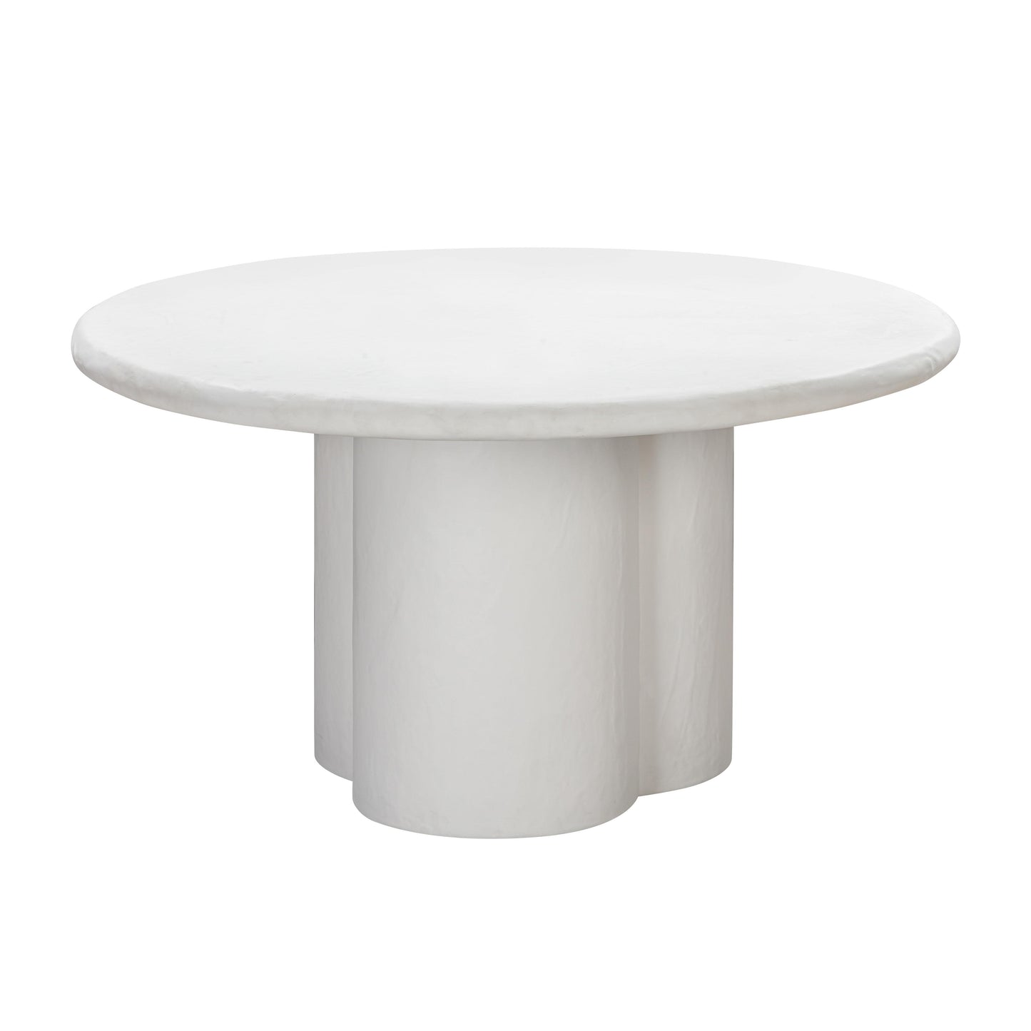 Elika White Faux Plaster Round Dining Table Indoor Or Outdoor