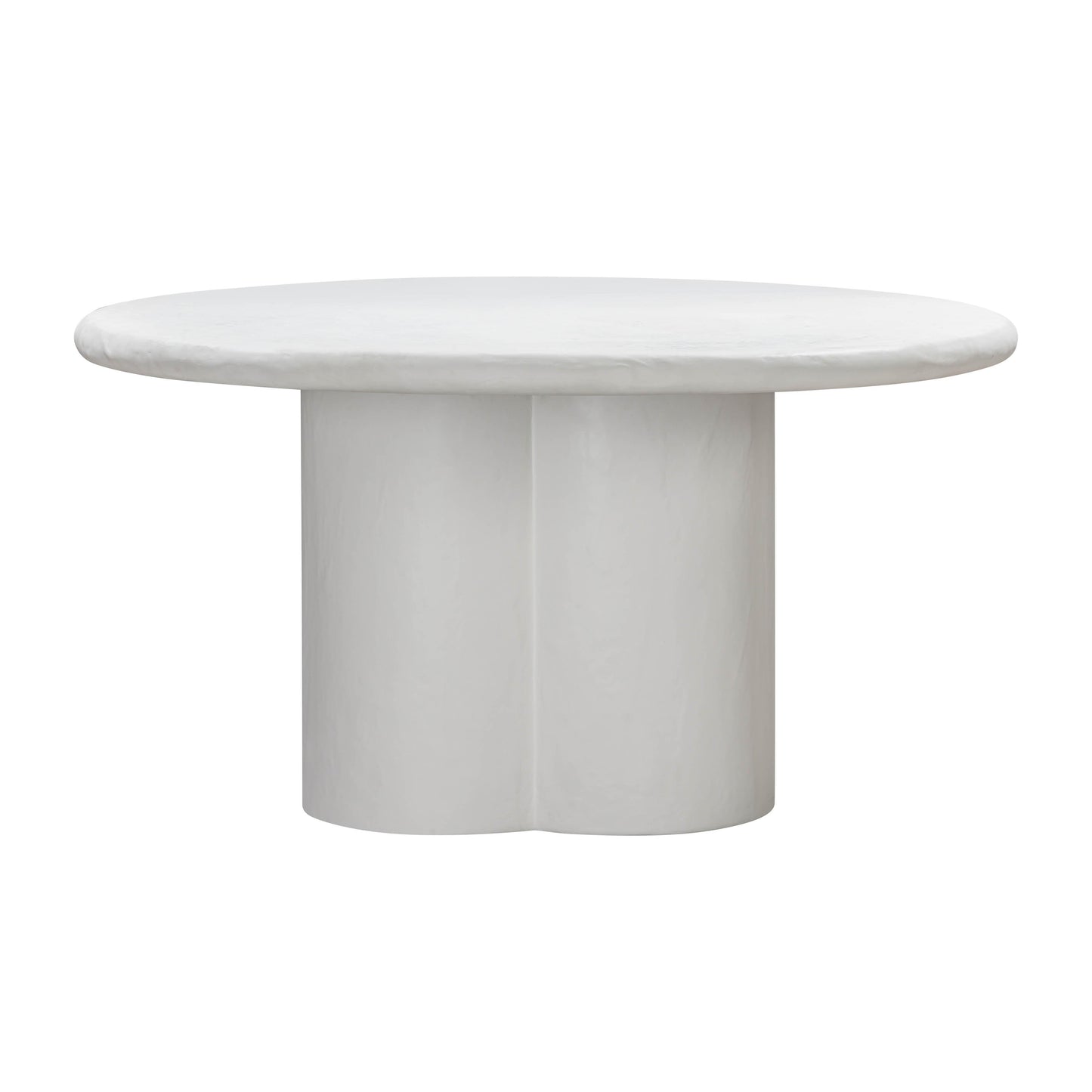 Elika White Faux Plaster Round Dining Table Indoor Or Outdoor