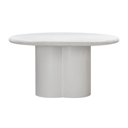 Elika White Faux Plaster Round Dining Table Indoor Or Outdoor