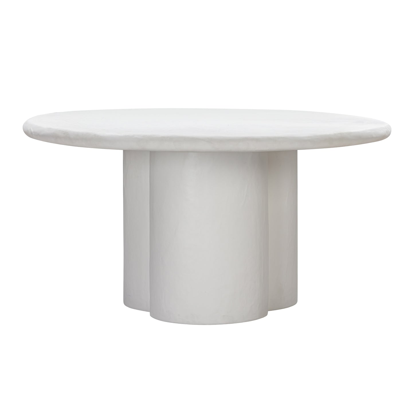 Elika White Faux Plaster Round Dining Table Indoor Or Outdoor