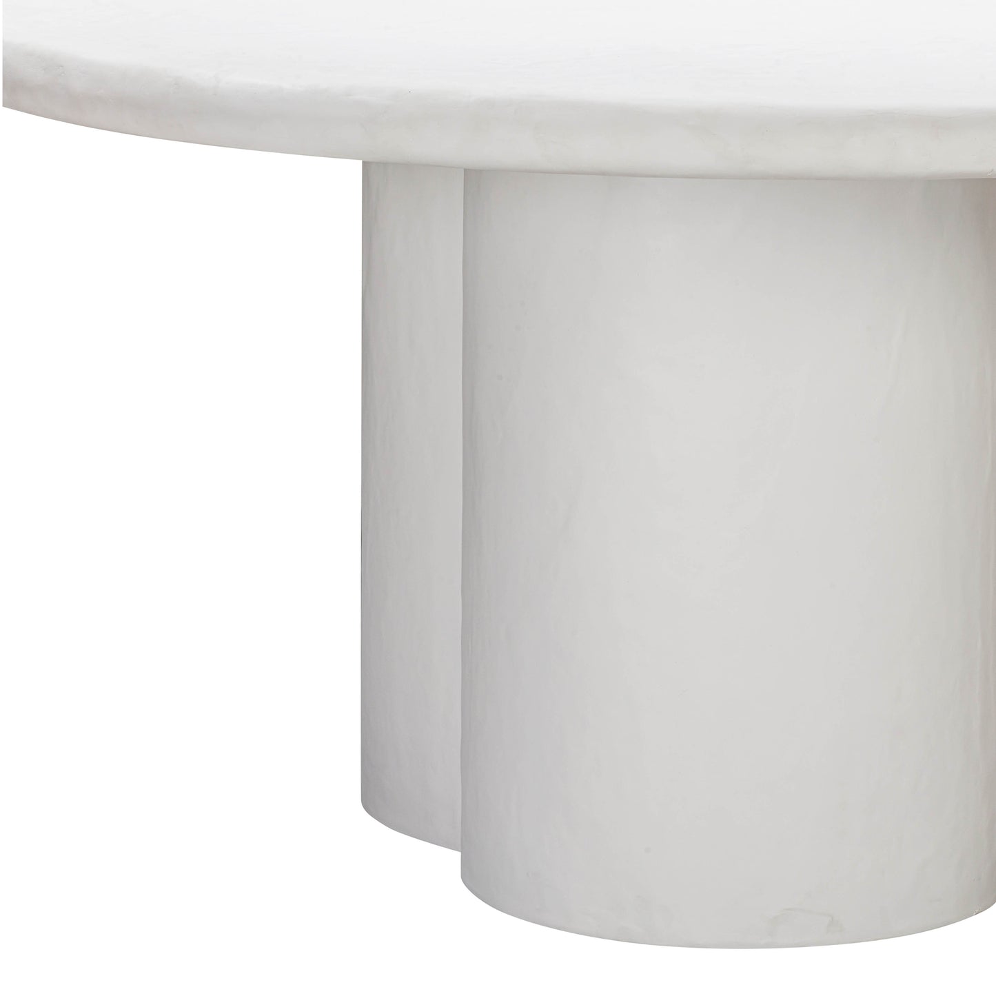 Elika White Faux Plaster Round Dining Table Indoor Or Outdoor