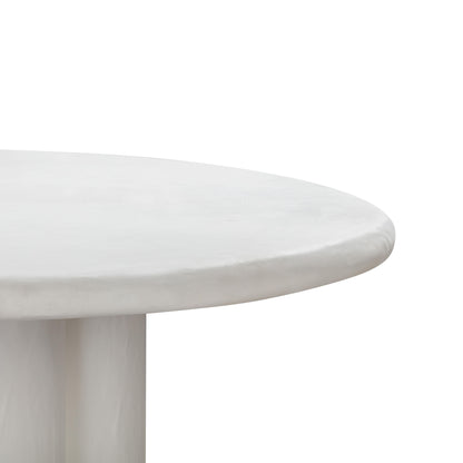 Elika White Faux Plaster Round Dining Table Indoor Or Outdoor