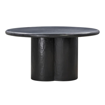 Elika Black Faux Plaster Round Dining Table Indoor Or Outdoor