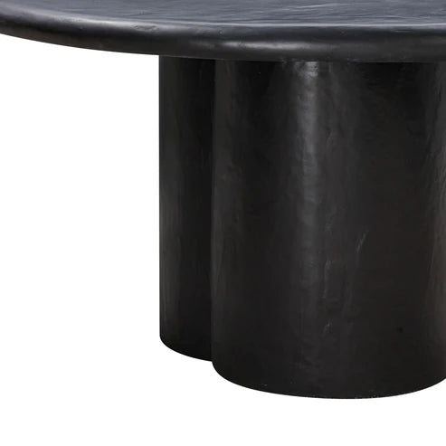 Elika Black Faux Plaster Round Dining Table Indoor Or Outdoor