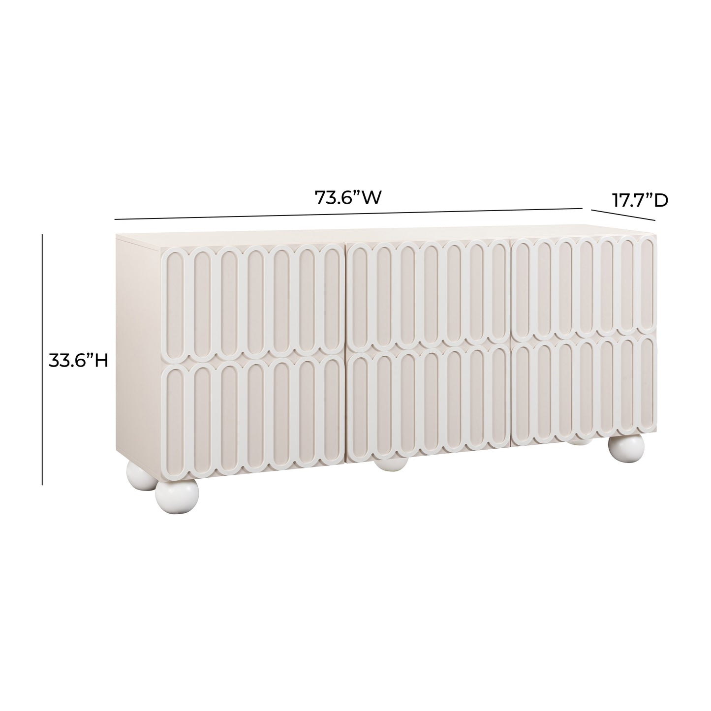 Tori Motif Taupe Buffet Sideboard