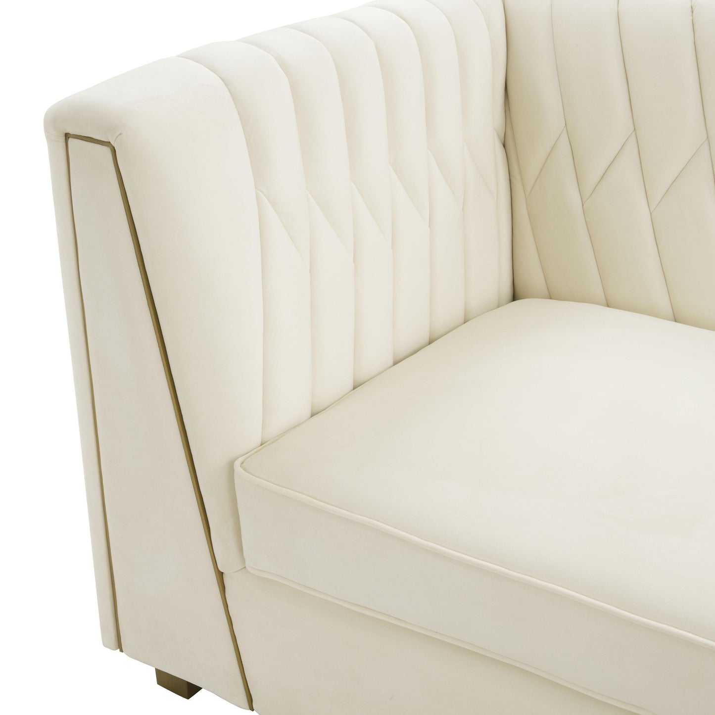 Wafa Cream Velvet Sofa