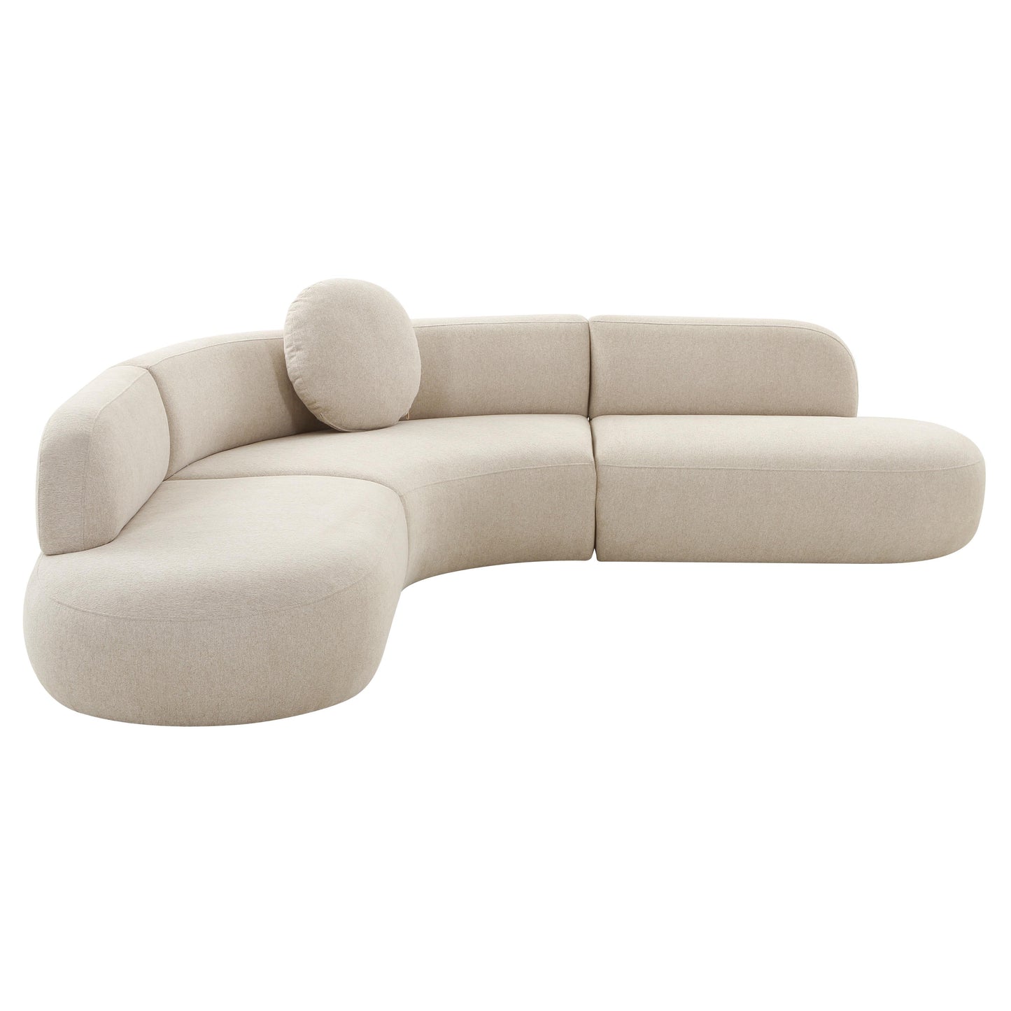 Broohah Beige Linen Sectional Sofa