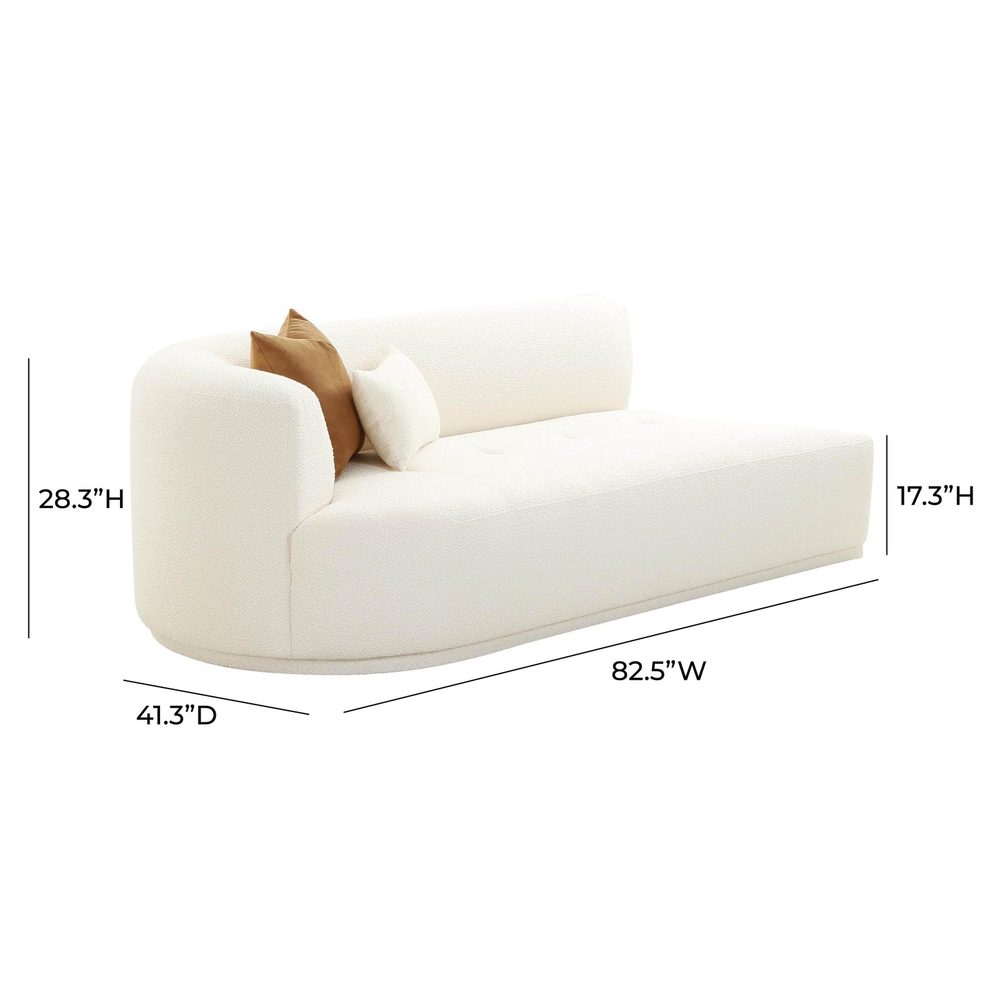 Fickle Cream Boucle Modular LHF Loveseat