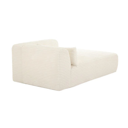 Tarra Fluffy Oversized Cream Corduroy Modular RHF Chaise