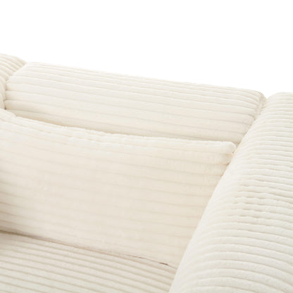 Tarra Fluffy Oversized Cream Corduroy Modular Sofa