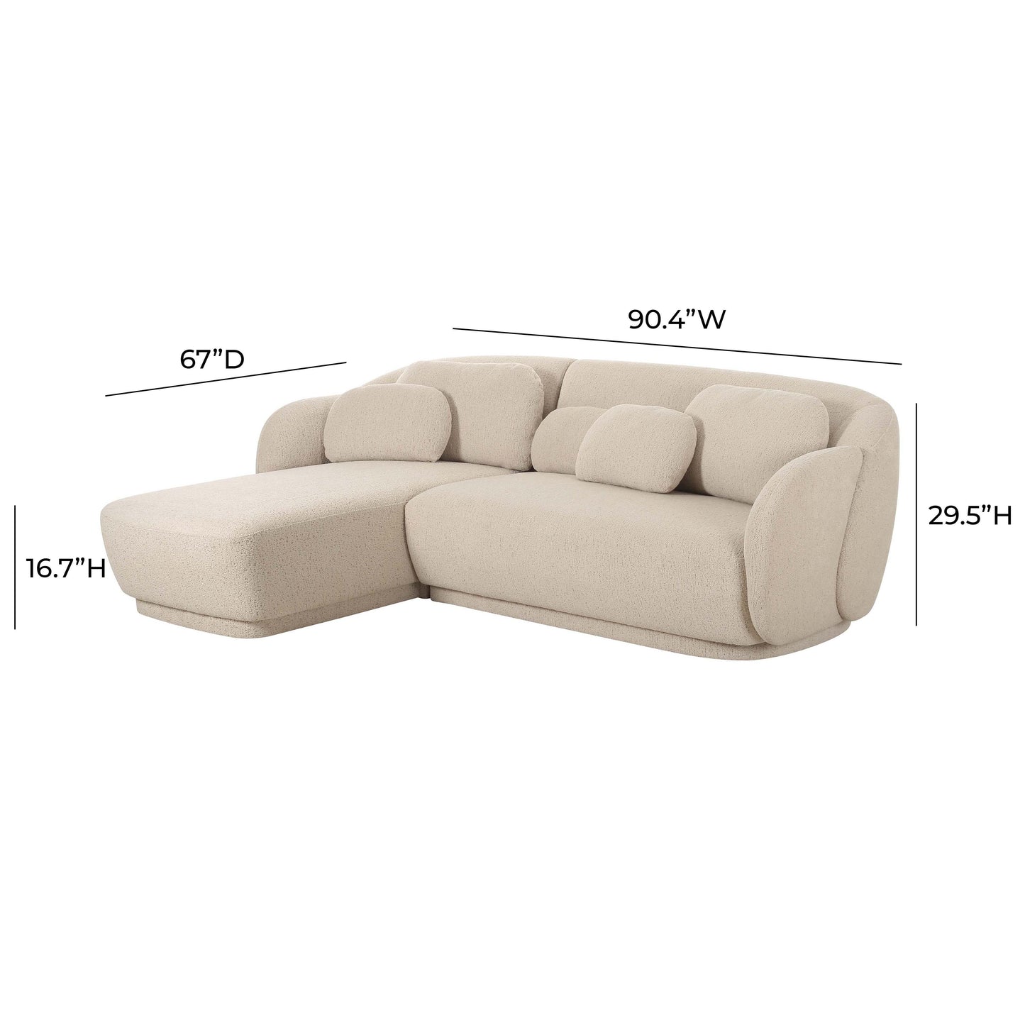 Misty Cream Boucle Sectional LHF