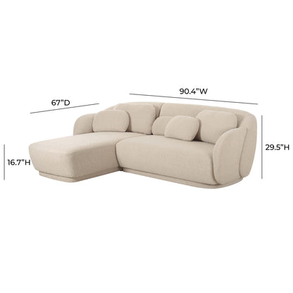 Misty Cream Boucle Sectional LHF