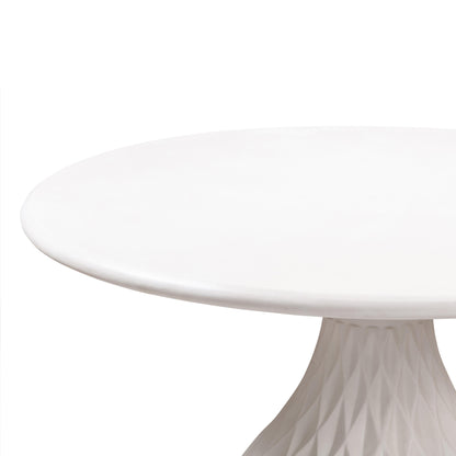 Tulum Ivory Concrete Indoor and outdoor Round Dining Table