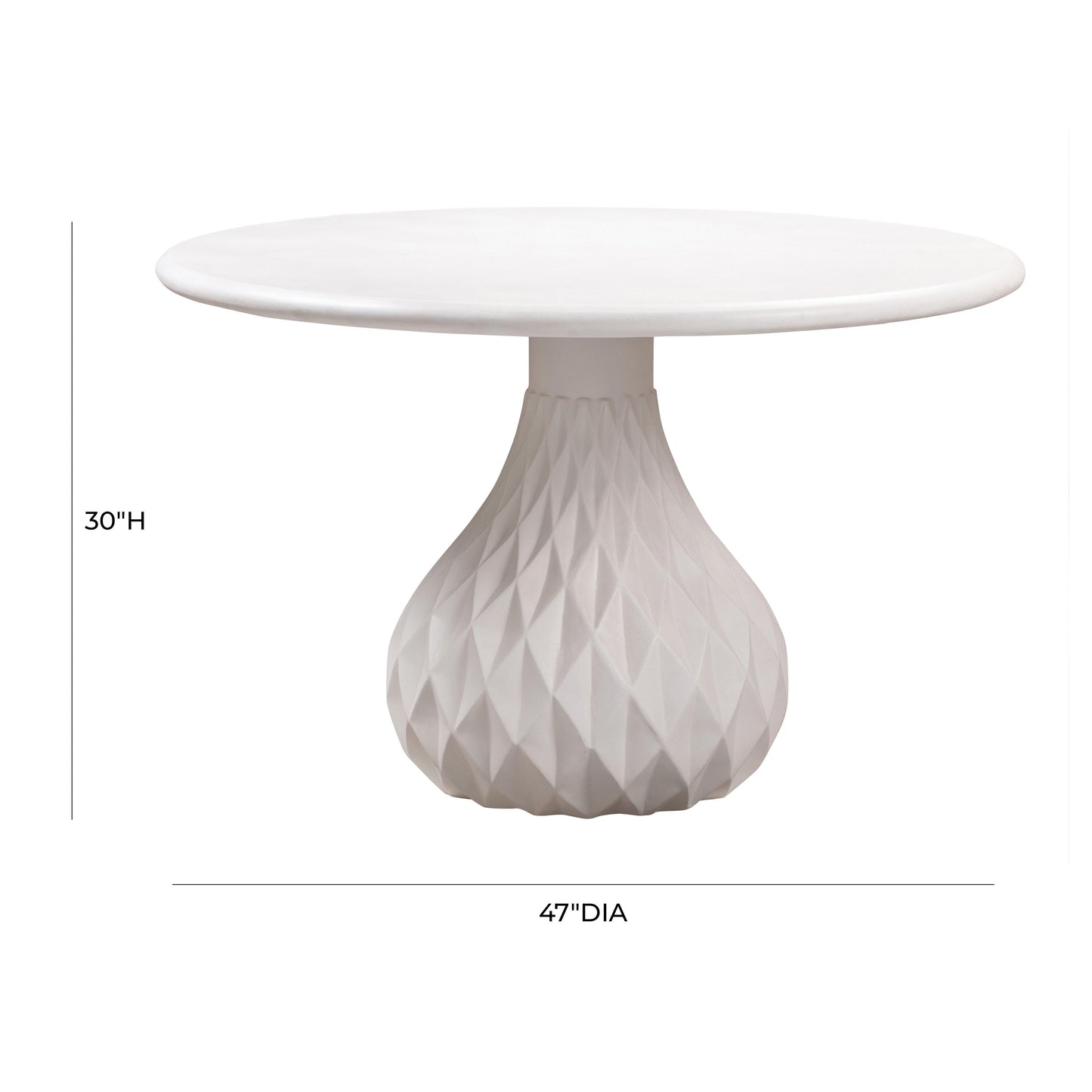 Tulum Ivory Concrete Indoor and outdoor Round Dining Table