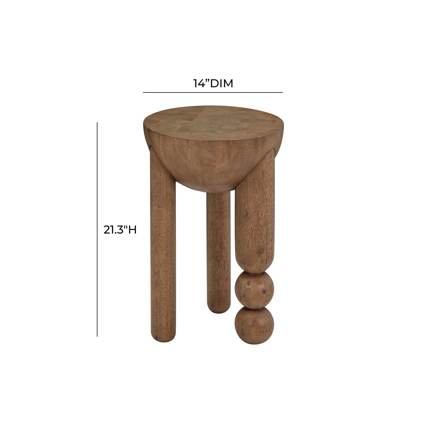 Morse Cognac Wooden Accent Side Table