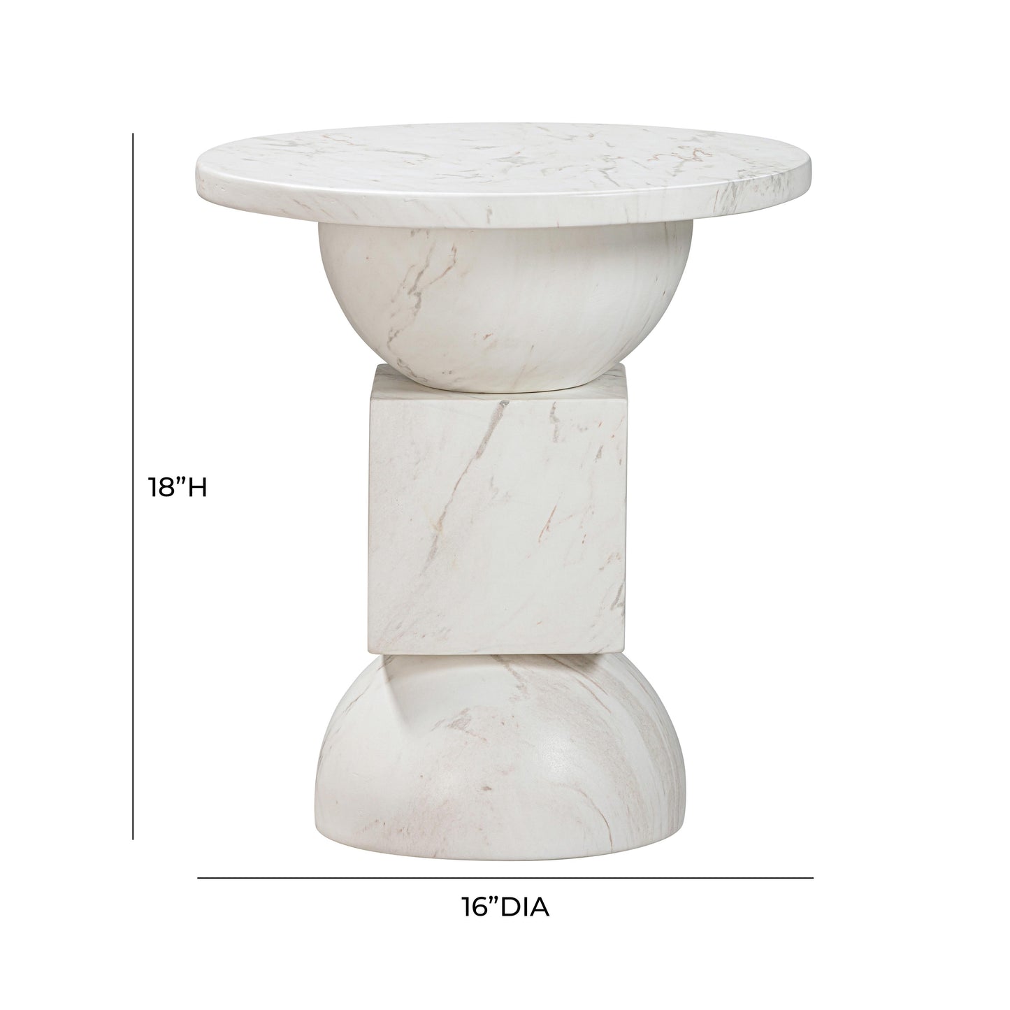 Chip Marble Print Indoor Outdoor Side Table