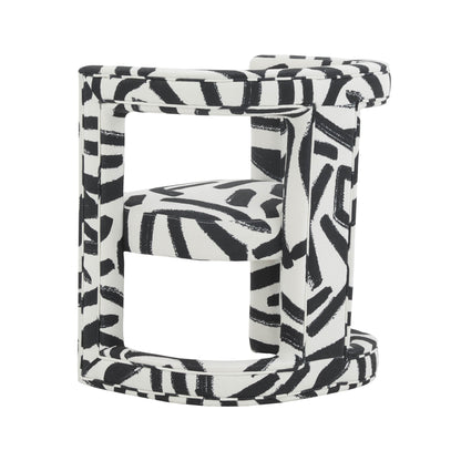 Ada Chair in Black Brushstroke Pattern