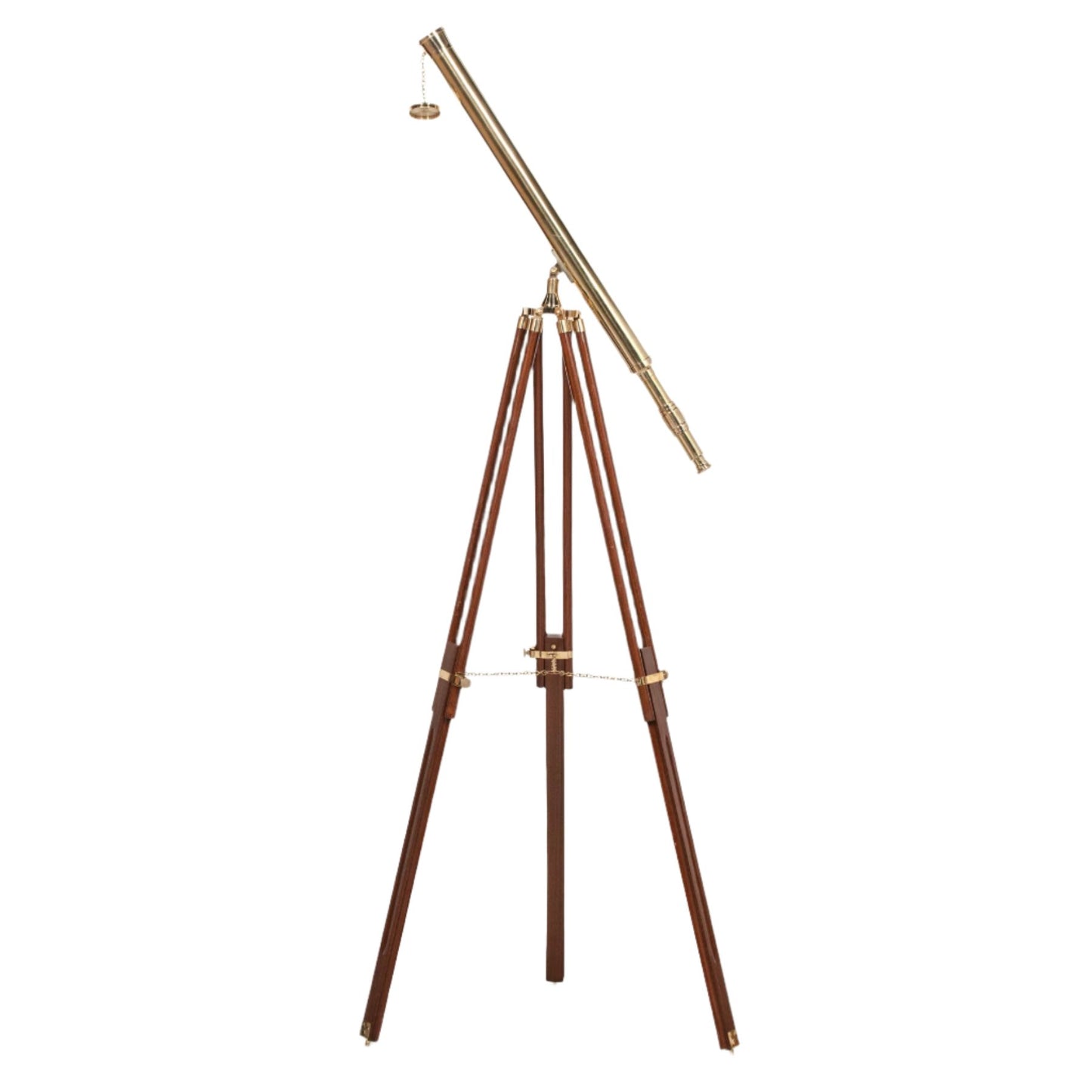 Brass Telescope on Wooden Stand