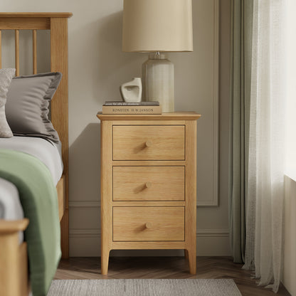 Marko Oak 3 Drawer Bedside