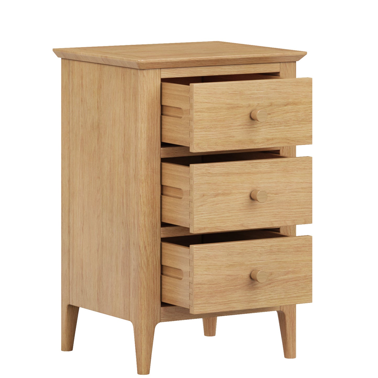 Marko Oak 3 Drawer Bedside