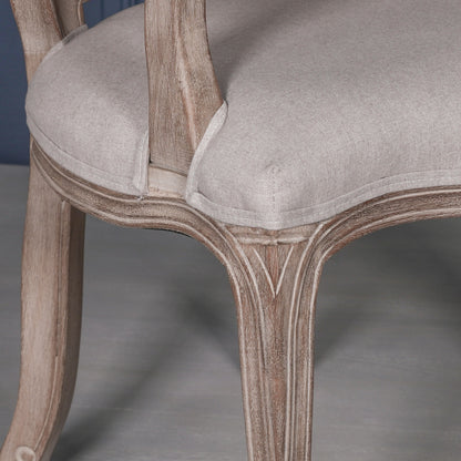 Wooden Carver Louis Upholstered Dining Arm Chair