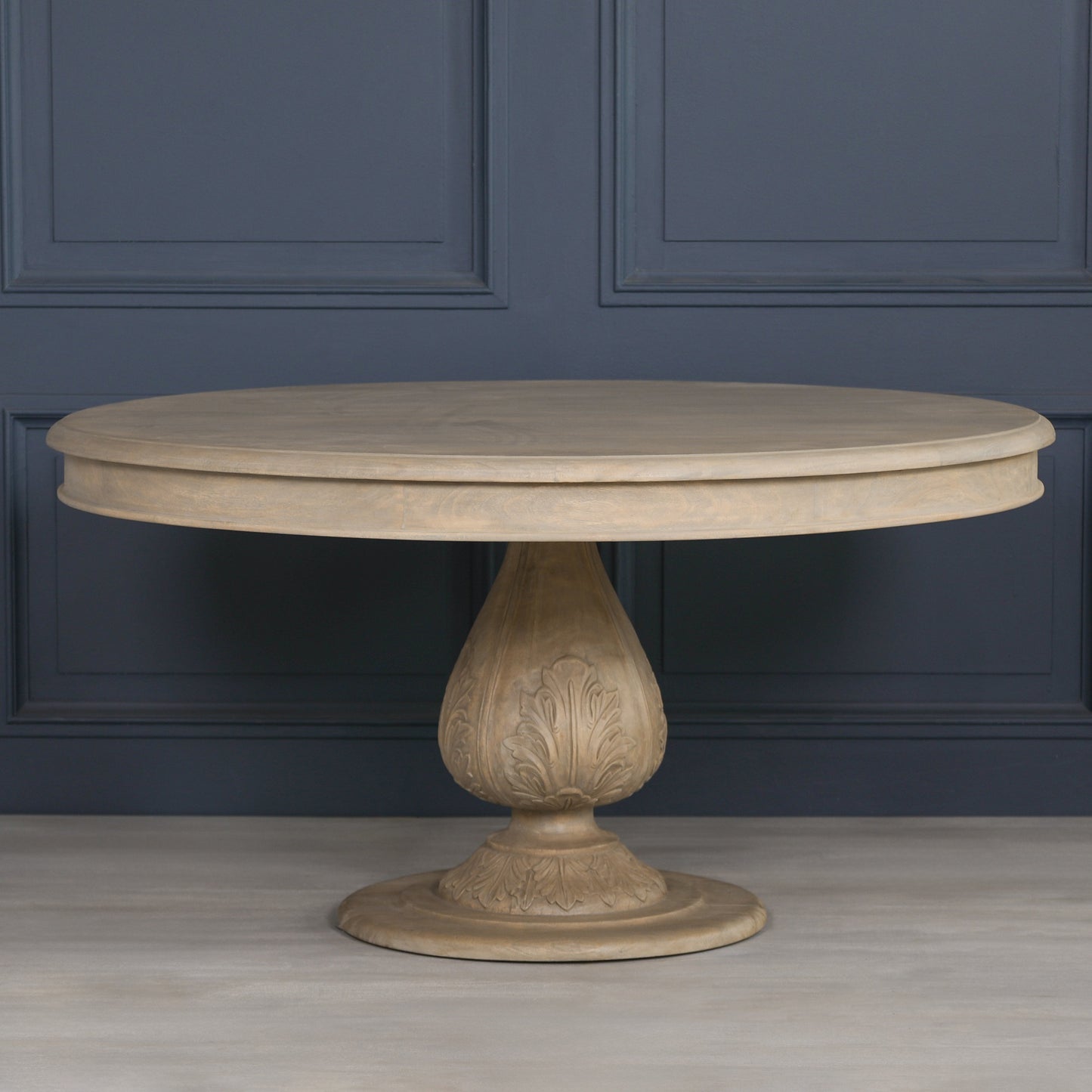 Rustic Light Wood 150cm Round Acorn Dining Table