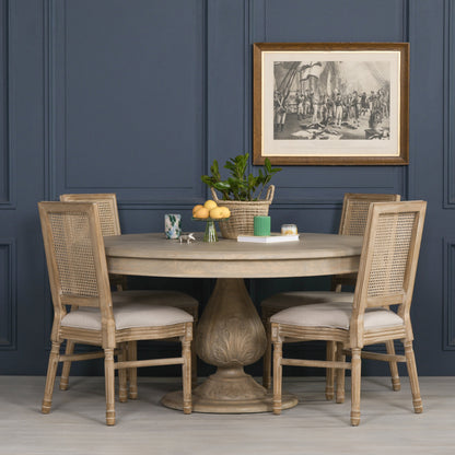 Rustic Light Wood 150cm Round Acorn Dining Table