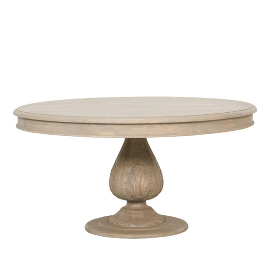 Rustic Light Wood 150cm Round Acorn Dining Table