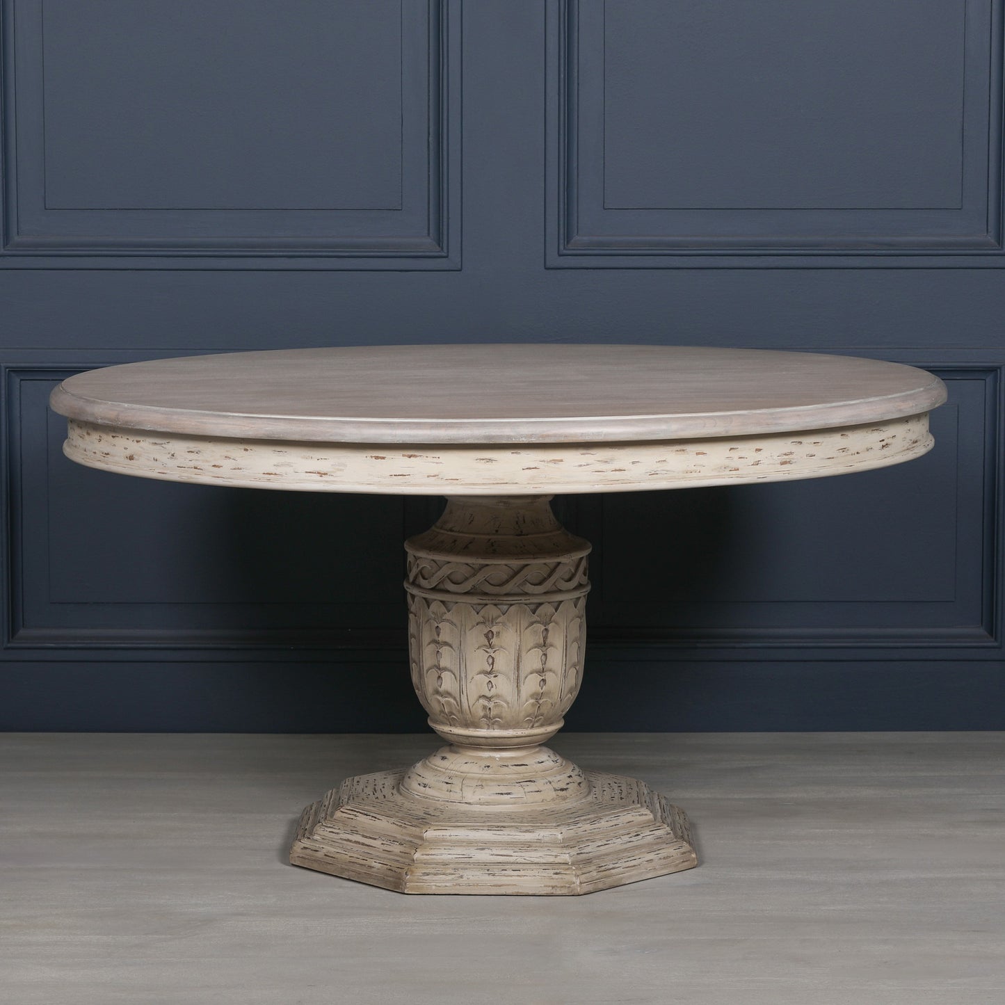 Heavy Distressed 145cm Round Dining Table