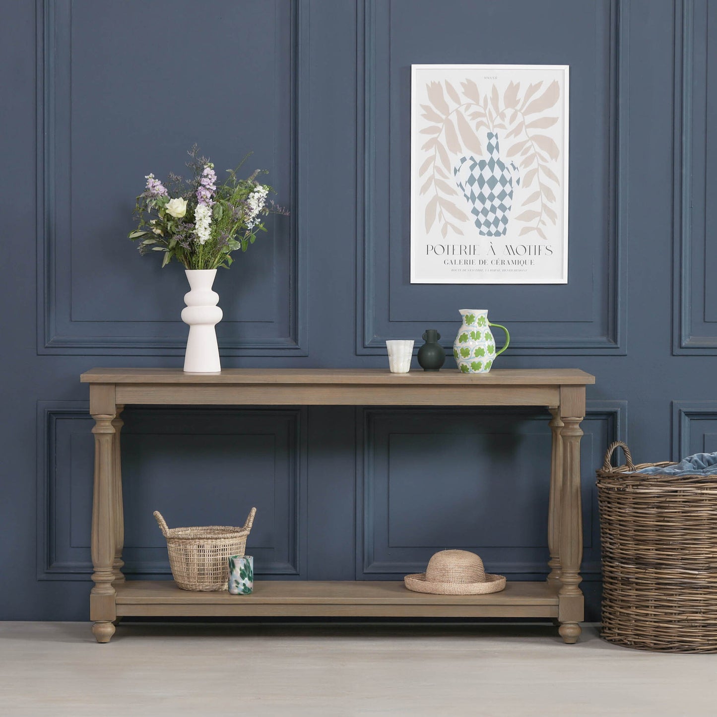 Rustic Wooden Farmhouse Console Table