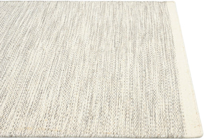 Tira Hand Woven Grey Woollen Dhurrie