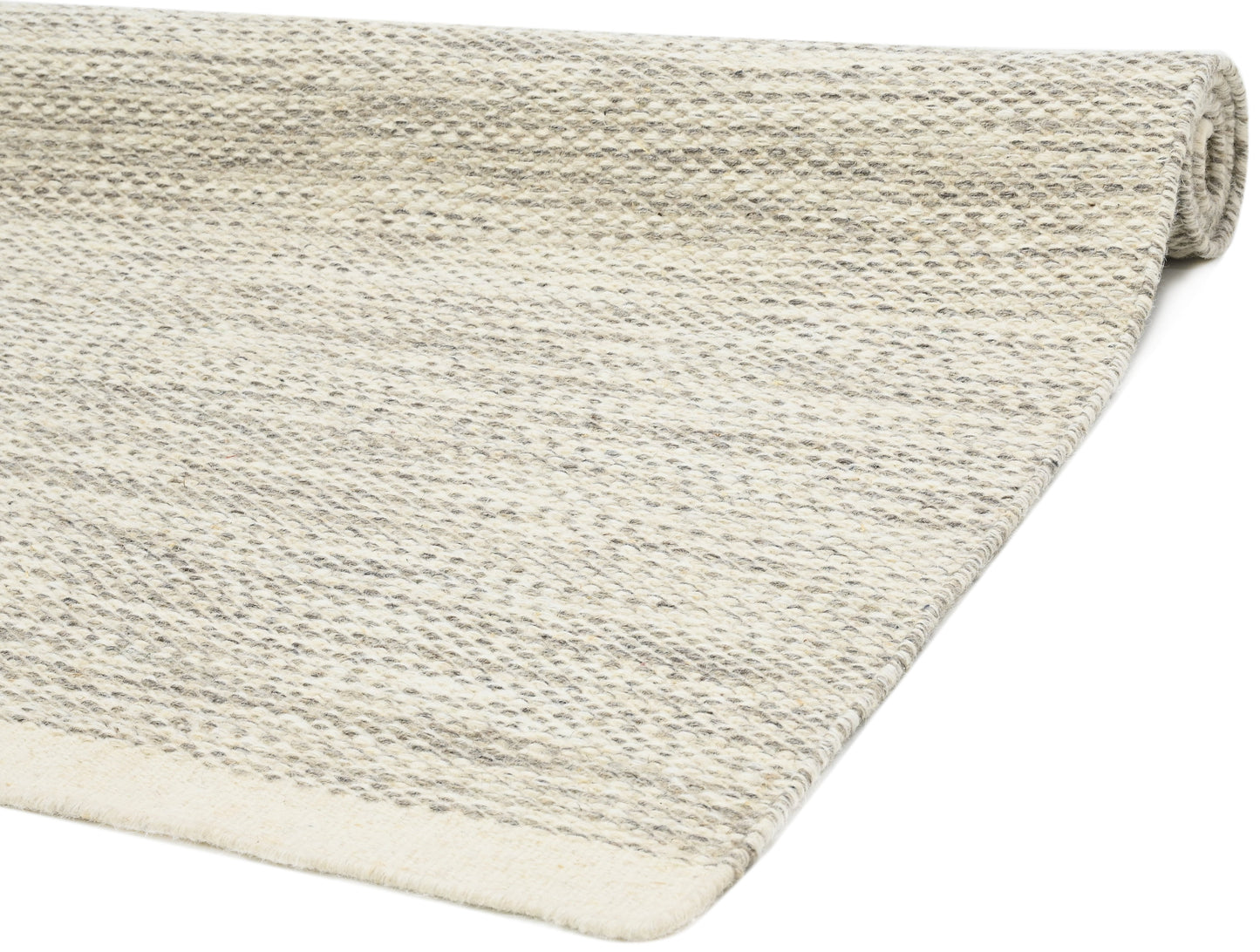 Tira Hand Woven Grey Woollen Dhurrie